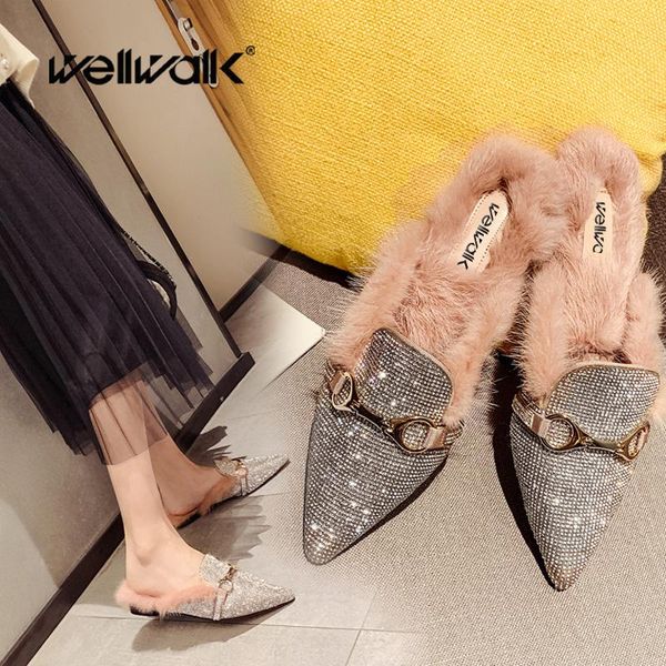 slippers rhinestone fur slides women flat plush loafers brand buckle designer shoes pointed toe mules ladies winter home, Black
slippers rhinestone fur slides women flat plush loafers brand buckle designer shoes pointed toe mules ladies winter home, Black