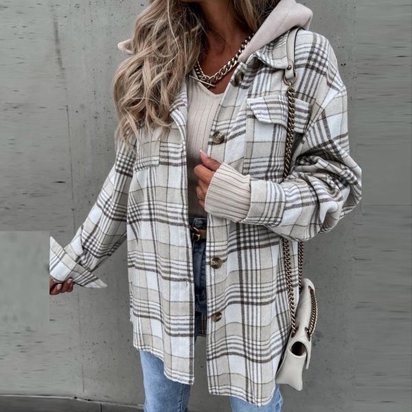 women's jackets autumn fashion plaid print patchwork hooded outerwear elegant zipper women jacket coat 2022 spring office cardigan, Black;brown
women's jackets autumn fashion plaid print patchwork hooded outerwear elegant zipper women jacket coat 2022 spring office cardigan, Black;brown