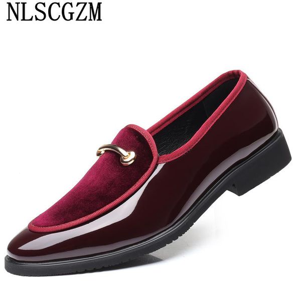 dress shoes patent leather mens loafers wedding oxford for men office 2021 formal coiffeur zapatos, Black