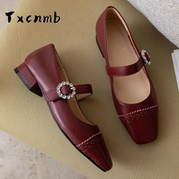 dress shoes txcnmb 2021 spring genuine leather women pumps low heels female buckle strap shallow footwear ladies, Black
dress shoes txcnmb 2021 spring genuine leather women pumps low heels female buckle strap shallow footwear ladies, Black