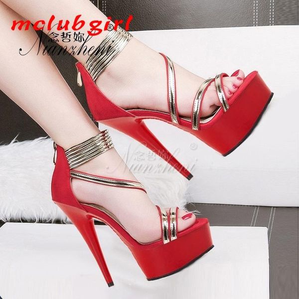 dress shoes mclubgirl 15cm heels bright lacquer leather open toe women's sandals super high red dance club model roman lyp, Black
dress shoes mclubgirl 15cm heels bright lacquer leather open toe women's sandals super high red dance club model roman lyp, Black