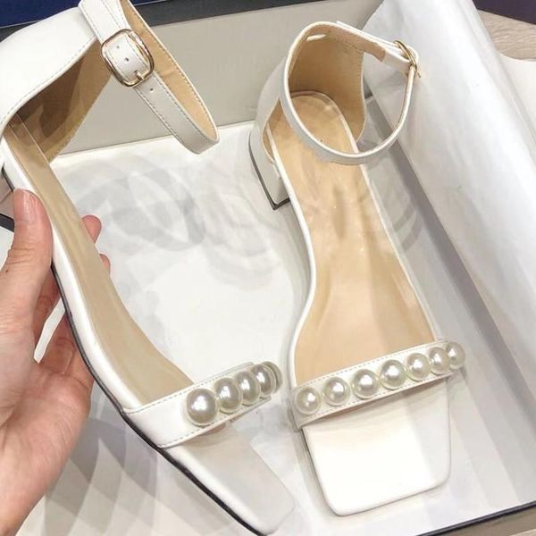 sandals pearl decor women low square heels ankle strap shoes genuine leather party designer fashion, Black
sandals pearl decor women low square heels ankle strap shoes genuine leather party designer fashion, Black