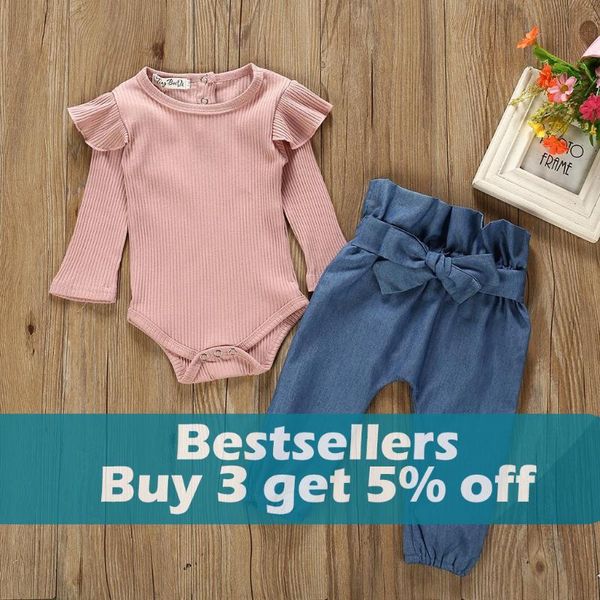 solid jeans two pieces set born kids baby girls outfits ruffles long sleeve clothes romper bodysuit+denim pants niños clothing sets, White
solid jeans two pieces set born kids baby girls outfits ruffles long sleeve clothes romper bodysuit+denim pants niños clothing sets, White