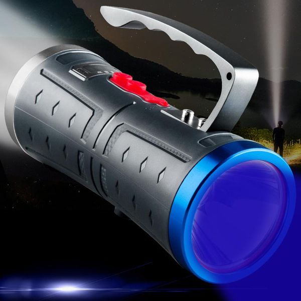 dual light portable led searchlight blue fishing built-in battery usb rechargeable powerful long range torch lanterns
dual light portable led searchlight blue fishing built-in battery usb rechargeable powerful long range torch lanterns