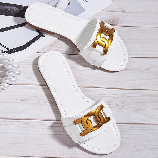 slippers 2021 women fashion metal decoration round toe ladies shoes comfortable flat peep casual big size, Black
slippers 2021 women fashion metal decoration round toe ladies shoes comfortable flat peep casual big size, Black