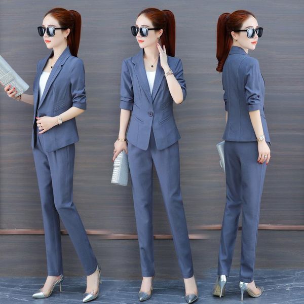 women's suits & blazers set female 2021 autumn temperament fashion solid color wild self-cultivation small suit + trousers elegant casu, White;black
women's suits & blazers set female 2021 autumn temperament fashion solid color wild self-cultivation small suit + trousers elegant casu, White;black