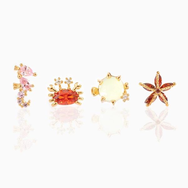 gold plated vermeil 925 sterling silver under the sea stud set delicate multi piercing cute ocean animal cz jewelry earring, Golden;silver
gold plated vermeil 925 sterling silver under the sea stud set delicate multi piercing cute ocean animal cz jewelry earring, Golden;silver