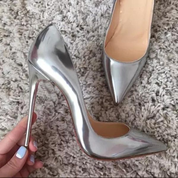 dress shoes women so nice .5cm patent leather silver gold high heels fashion wedding ladies designer pumps, Black
dress shoes women so nice .5cm patent leather silver gold high heels fashion wedding ladies designer pumps, Black