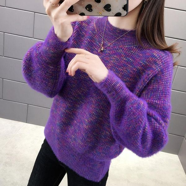 women's sweaters 2021 autumn winter knisweater women loose pullover long sleeve half-turtleneck imitation mink velvet bottoming kw342, White;black
women's sweaters 2021 autumn winter knisweater women loose pullover long sleeve half-turtleneck imitation mink velvet bottoming kw342, White;black