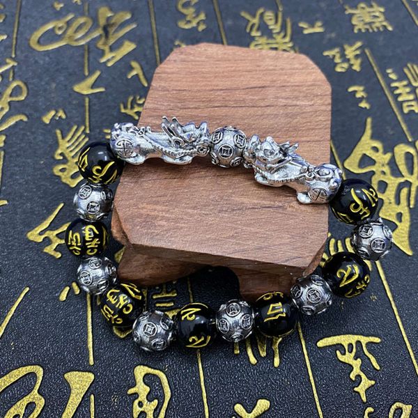 imitation thai silver bracelet men's beads agate hand beaded beads women's lovers hand ornaments, Black
imitation thai silver bracelet men's beads agate hand beaded beads women's lovers hand ornaments, Black