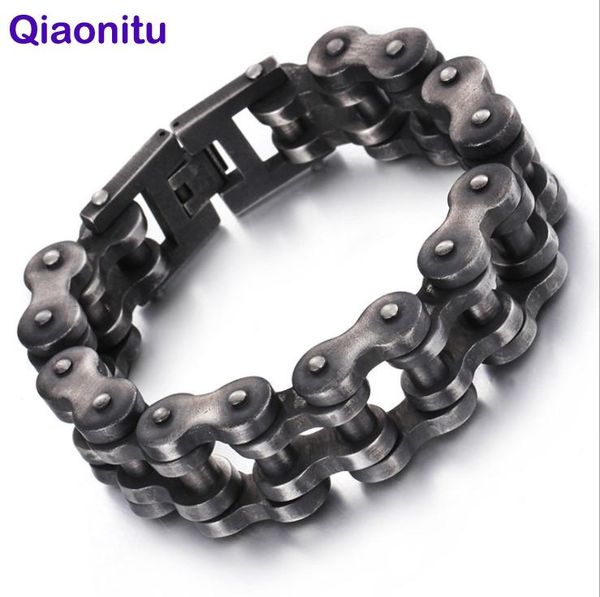 link, chain heavy punk brushed bike bracelet 18mm 22mm men's 316l stainless steel dark motorcycle bicycle biker bracelets bangle, Black
link, chain heavy punk brushed bike bracelet 18mm 22mm men's 316l stainless steel dark motorcycle bicycle biker bracelets bangle, Black