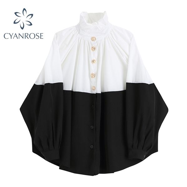 stand collar french retro blouses women loose single breasted spliced elegant shirts female summer long sleeve 210515, White
stand collar french retro blouses women loose single breasted spliced elegant shirts female summer long sleeve 210515, White