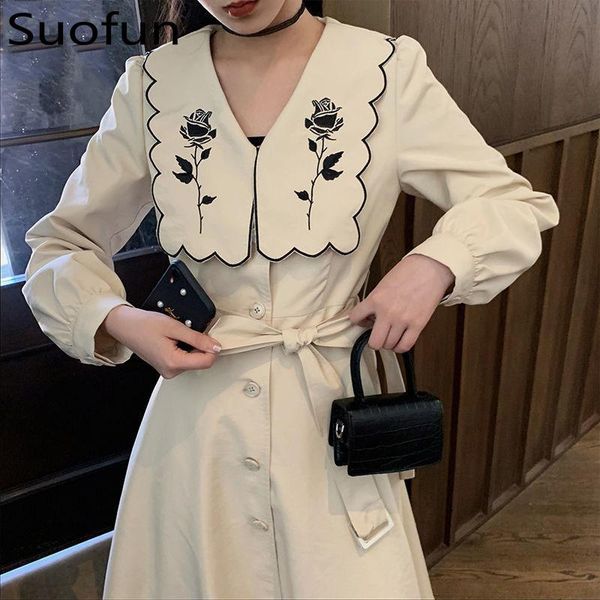 casual dresses suofun slim v-neck a-line vintage style korean one-piece french rose 2021 fashion embroidery women elegant spring dress, Black;gray
casual dresses suofun slim v-neck a-line vintage style korean one-piece french rose 2021 fashion embroidery women elegant spring dress, Black;gray