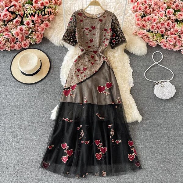 party dresses syiwidii elegant for women summer 2021 korean fashion mesh embroidery o neck short sleeve back zipper a line midi dress, White;black
party dresses syiwidii elegant for women summer 2021 korean fashion mesh embroidery o neck short sleeve back zipper a line midi dress, White;black