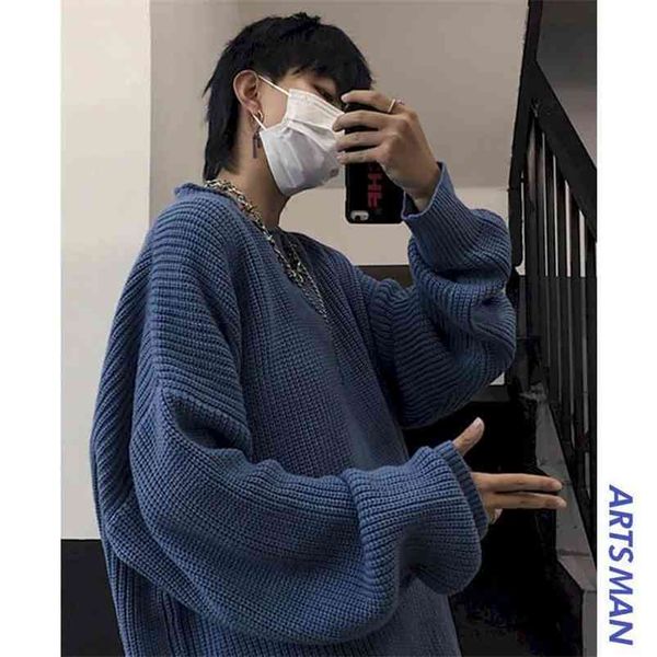 lazy couple male harajuku retro trend thick line sweater solid color loose oversize autumn winter oversized 210903, White;black
lazy couple male harajuku retro trend thick line sweater solid color loose oversize autumn winter oversized 210903, White;black