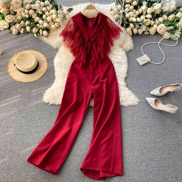 vintage ruffle lace romper women elegant v-neck sleeveless high waist wide leg jumpsuit female beige/black playsuit summer 210426, Black;white
vintage ruffle lace romper women elegant v-neck sleeveless high waist wide leg jumpsuit female beige/black playsuit summer 210426, Black;white