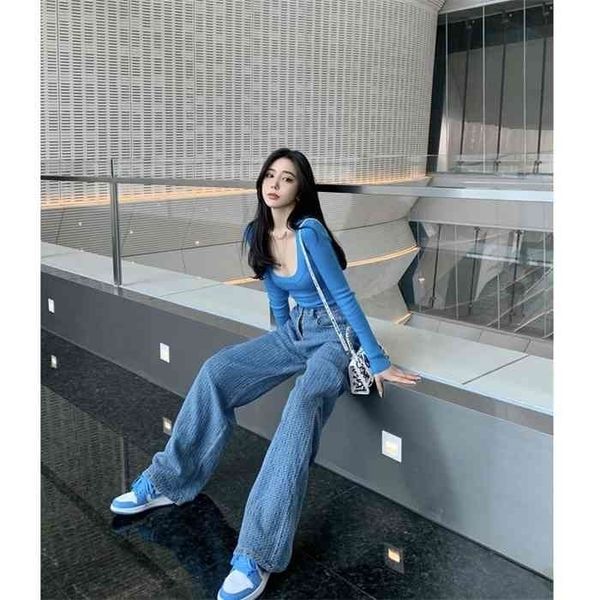 knitted crochet net pattern breathable style ladies loose straight high waist young slim jeans, Blue
knitted crochet net pattern breathable style ladies loose straight high waist young slim jeans, Blue