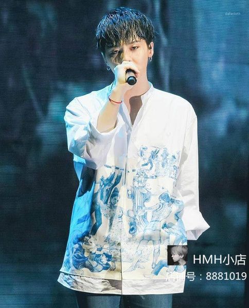 men and women shirts for designers bigbang quan zhilong gd with the blue national print long-sleeved white fashion loose shirt men's ca, White;black
men and women shirts for designers bigbang quan zhilong gd with the blue national print long-sleeved white fashion loose shirt men's ca, White;black