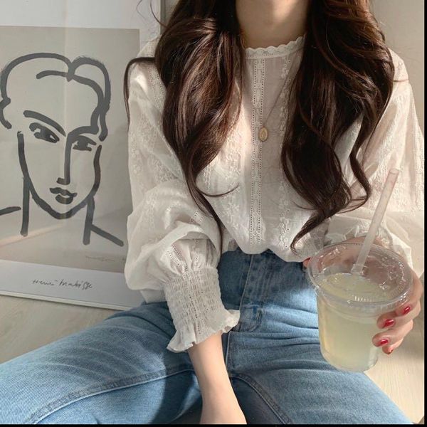 hook flower lace white cotton women shirts lantern long sleeve korean fashion clothing kawaii spring blusas femininas
hook flower lace white cotton women shirts lantern long sleeve korean fashion clothing kawaii spring blusas femininas