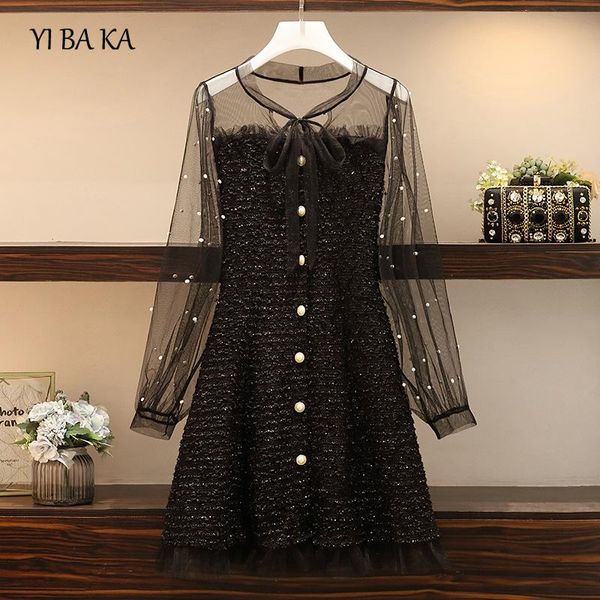 casual dresses plus size 5xl women dress 2021 elegant vintage mesh sleeve beading patchwork party a line female vestido, Black;gray
casual dresses plus size 5xl women dress 2021 elegant vintage mesh sleeve beading patchwork party a line female vestido, Black;gray