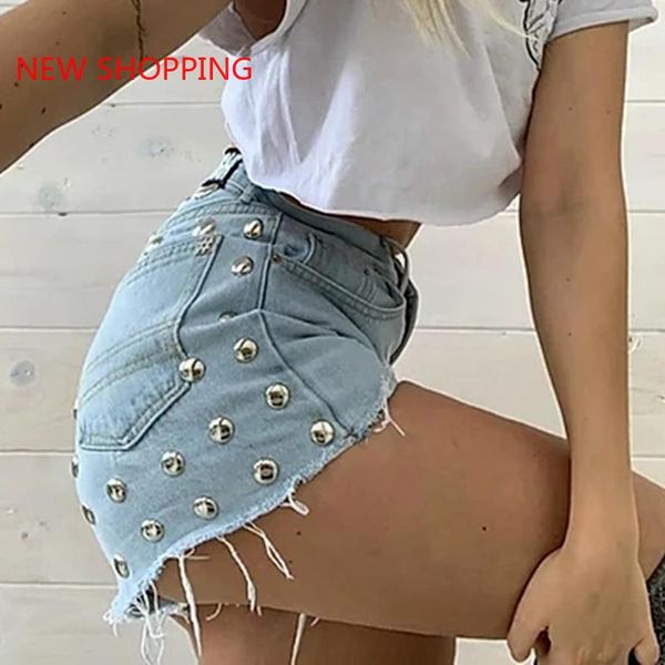 women's shorts fashion ladies jeans washed denim rivets classic vintage high waist female casual 2021 summer goth, White;black
women's shorts fashion ladies jeans washed denim rivets classic vintage high waist female casual 2021 summer goth, White;black
