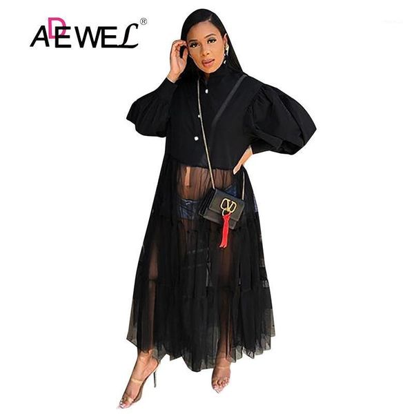 autumn solid color single breasted lantern sleeve round neck shirt dress hem mesh stitching women kobieta sukienka casual dresses, Black;gray
autumn solid color single breasted lantern sleeve round neck shirt dress hem mesh stitching women kobieta sukienka casual dresses, Black;gray