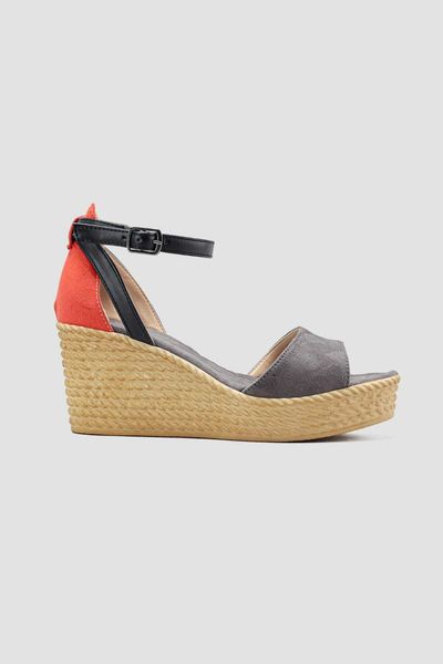 sandals malinda gray wrist baretli wedges, Black