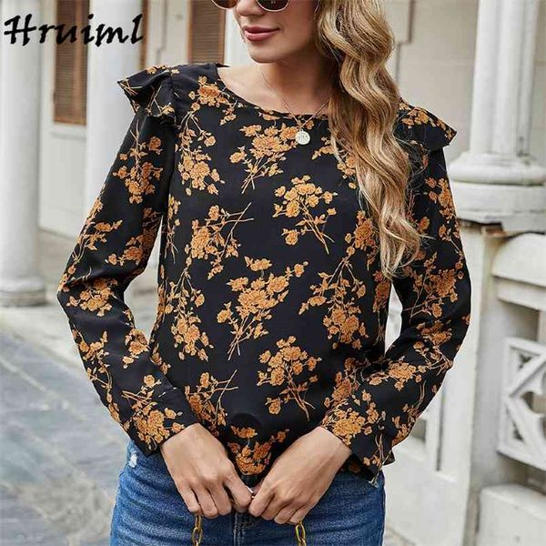 fashion long sleeve shirt casual loose round neck frill floral printing streetwear elegant arrival camisas de mujer 210513, White
fashion long sleeve shirt casual loose round neck frill floral printing streetwear elegant arrival camisas de mujer 210513, White