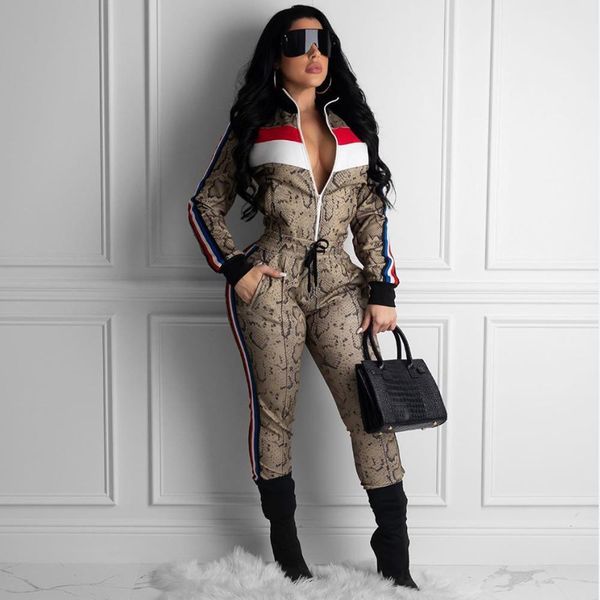 2 two piece set women tracksuits striped tracksuit snake print sweat pants ankle zipper jacket suit long sleeve sweatsuits outwear, Gray
2 two piece set women tracksuits striped tracksuit snake print sweat pants ankle zipper jacket suit long sleeve sweatsuits outwear, Gray