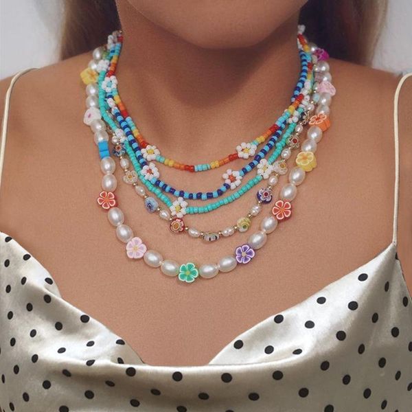 chokers 17km y2k style flower beaded necklace for women bohemian colorful short pearl choker female jewelry, Golden;silver
chokers 17km y2k style flower beaded necklace for women bohemian colorful short pearl choker female jewelry, Golden;silver