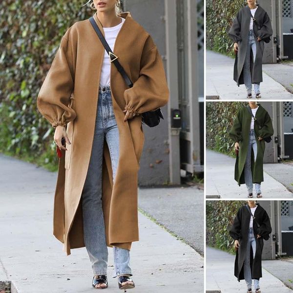 women's wool & blends winter elegant long coats celmia loose lantern sleeve cardigans outwear minimalist overcoat plus size 5xl, Black
women's wool & blends winter elegant long coats celmia loose lantern sleeve cardigans outwear minimalist overcoat plus size 5xl, Black