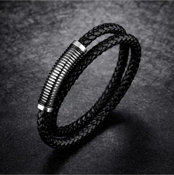 cuff european and american creative spring men's vintage cowhide double bracelet, White
cuff european and american creative spring men's vintage cowhide double bracelet, White