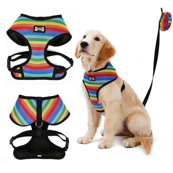 dog harness with leash set small/medium vest walking lead poop bag rainbow soft air mesh breathable collars & leashes
dog harness with leash set small/medium vest walking lead poop bag rainbow soft air mesh breathable collars & leashes