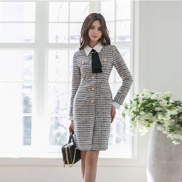 casual dresses fashion women pencil dress spring korean version high-end long-sleeved slim sheath business party, Black;gray
casual dresses fashion women pencil dress spring korean version high-end long-sleeved slim sheath business party, Black;gray