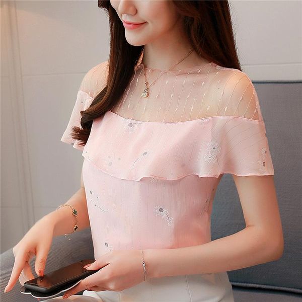 women's blouses & shirts 2021 summer women short sleeved chiffon ruffles patchwork pink sweet lady casual clothing, White
women's blouses & shirts 2021 summer women short sleeved chiffon ruffles patchwork pink sweet lady casual clothing, White