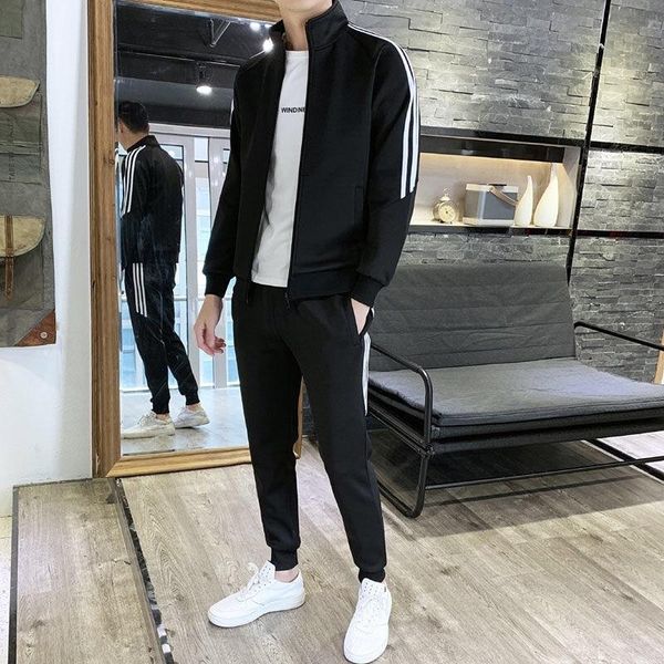 jogging clothing sportswear men's spring and autumn korean trend handsome leisure 2021 two-piece set, Black;red
jogging clothing sportswear men's spring and autumn korean trend handsome leisure 2021 two-piece set, Black;red