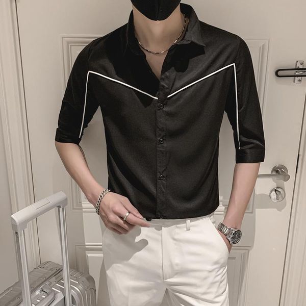 men's casual shirts 2021 fashion men summer short sleeve lapel business office shirt streetwear social nightclub party clothing, White;black
men's casual shirts 2021 fashion men summer short sleeve lapel business office shirt streetwear social nightclub party clothing, White;black