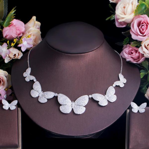 earrings & necklace threegraces shiny cubic zirconia fashion charm butterfly choker and wedding party jewelry set for women t0619, Silver
earrings & necklace threegraces shiny cubic zirconia fashion charm butterfly choker and wedding party jewelry set for women t0619, Silver