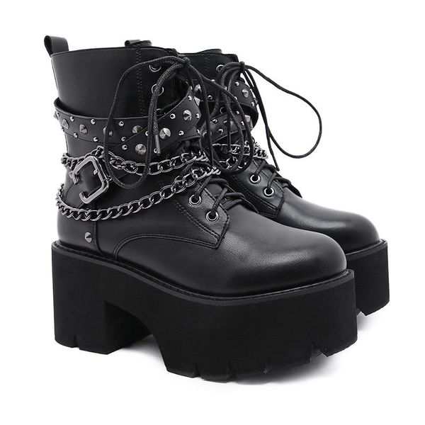 women's studded combat boots black chunky heel platform gothic shoes chain zipper motorcycle booties for women
women's studded combat boots black chunky heel platform gothic shoes chain zipper motorcycle booties for women