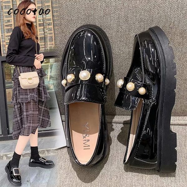 dress shoes women's 2021 spring korean version of the wild one pedal british style comfortable round head thick heel fashion, Black 
dress shoes women's 2021 spring korean version of the wild one pedal british style comfortable round head thick heel fashion, Black