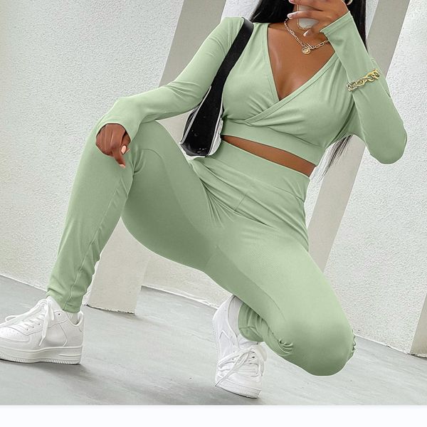 women's 2021 new autumn sports suit v-neck trousers women's two-piece suit, White
women's 2021 new autumn sports suit v-neck trousers women's two-piece suit, White