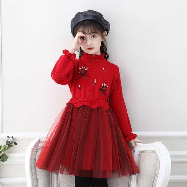 girl's dresses princess dress autumn and winter long-sleeved fashion girls gules knitted sweater clothes solid color korean mesh kirt1, Red;yellow
girl's dresses princess dress autumn and winter long-sleeved fashion girls gules knitted sweater clothes solid color korean mesh kirt1, Red;yellow