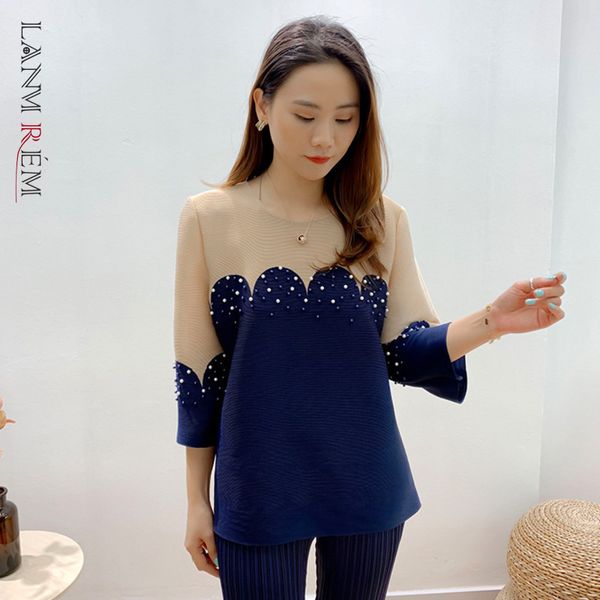 spring o-neck color matching and beading pleated pullover loose three-quarter sleeve t-shirt for women 2a3035 210507, White
spring o-neck color matching and beading pleated pullover loose three-quarter sleeve t-shirt for women 2a3035 210507, White