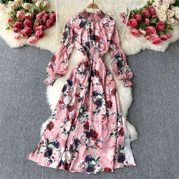 women fashion elegant print a-line dress spring summer stand collar long sleeve floral vestidos s495 210527, Black;gray
women fashion elegant print a-line dress spring summer stand collar long sleeve floral vestidos s495 210527, Black;gray
