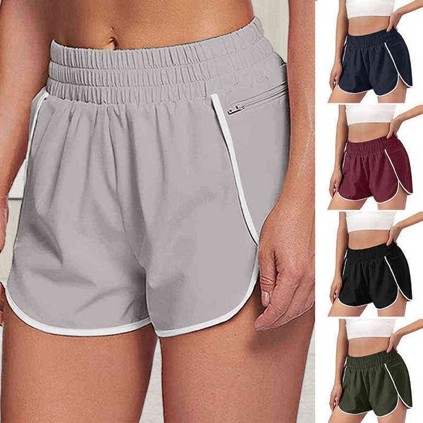 women's athletic shorts with liner elastic band hiking sweat workout short pants with zipper pockets for summer sports aug889 y220311, White;black
women's athletic shorts with liner elastic band hiking sweat workout short pants with zipper pockets for summer sports aug889 y220311, White;black