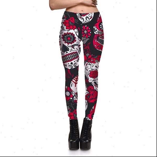 women legging design skull fitness solid color punk fashion print leggings polyester red rose high waist, Black
women legging design skull fitness solid color punk fashion print leggings polyester red rose high waist, Black