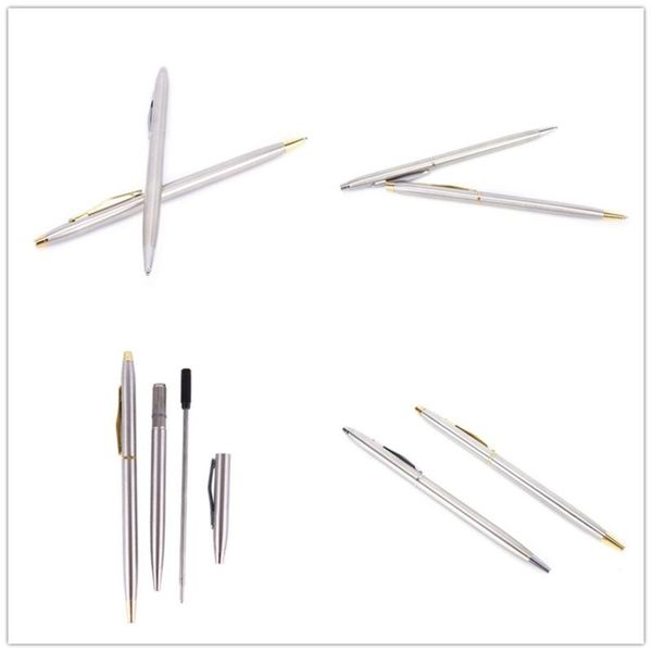 ballpoint pens 1pc stainless steel rods rotating metal pen business all-steel gold folder gift stationery ballpen, Blue;orange
ballpoint pens 1pc stainless steel rods rotating metal pen business all-steel gold folder gift stationery ballpen, Blue;orange