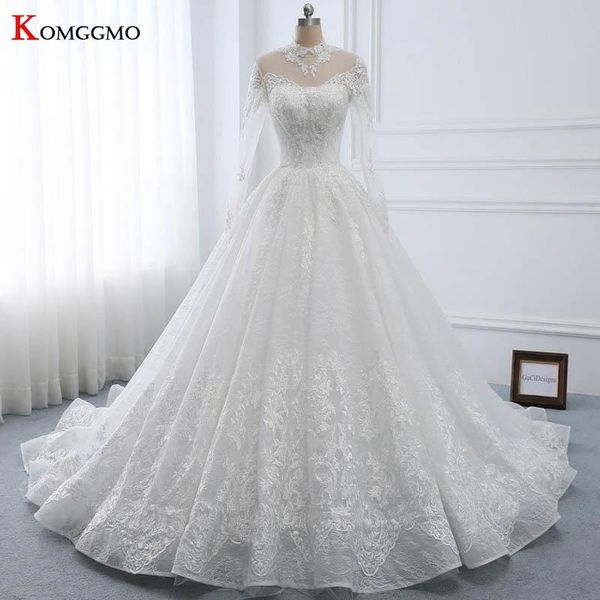 other wedding dresses luxury high neck chapel train embroidery appliques tulle bridal ball gown real po full sleeve button back dress, White
other wedding dresses luxury high neck chapel train embroidery appliques tulle bridal ball gown real po full sleeve button back dress, White