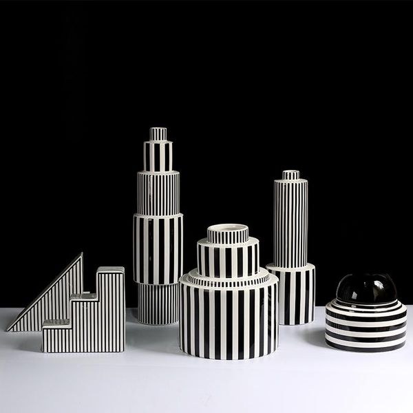 nordic creative ceramics simple luxury black and white striped vase decoration living room tv cabinet home decorat ornaments vases
nordic creative ceramics simple luxury black and white striped vase decoration living room tv cabinet home decorat ornaments vases