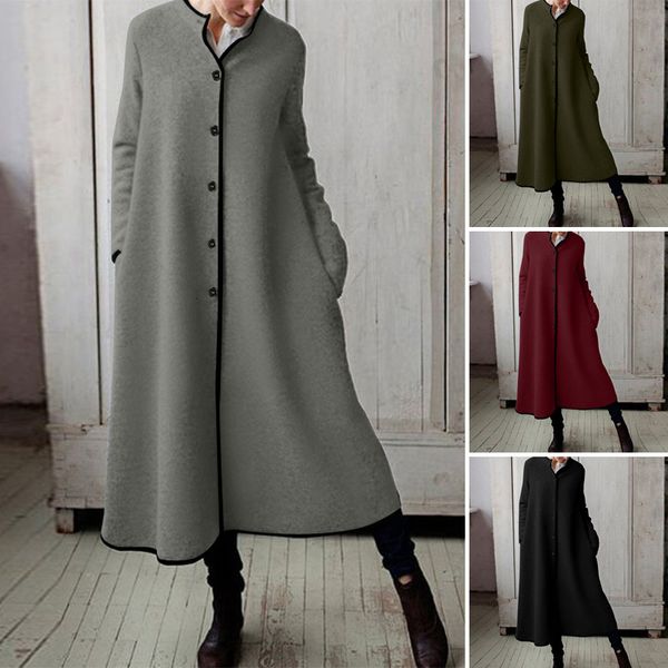 dresses plus size elegant wool blend dress women's winter dresses 2021 casual long sleeve midi vestidos female button robe, Black;gray
dresses plus size elegant wool blend dress women's winter dresses 2021 casual long sleeve midi vestidos female button robe, Black;gray